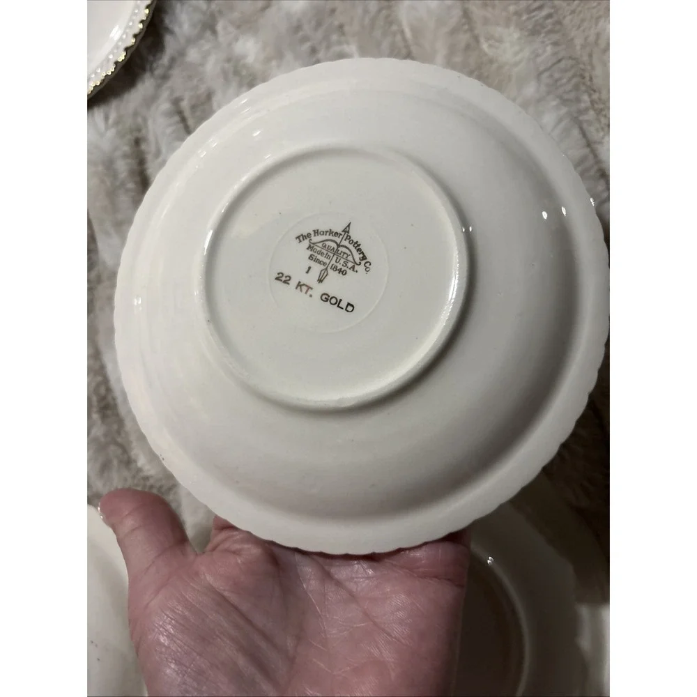 Harker Pottery Co. Wild Rose 22KT. Gold trim Saucer 6 1/4